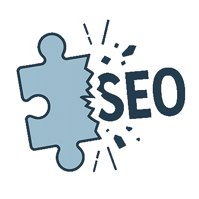 Visual metaphor for broken puzzle SEO